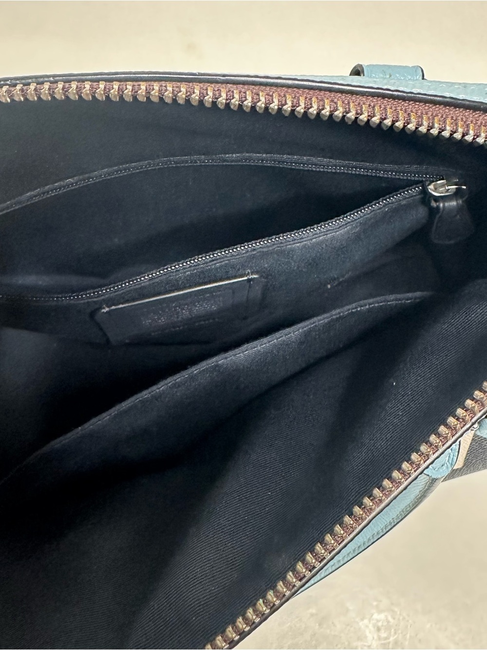 Coach Rowan Blue Chalk Colorblock Satchel Purse - Picture 7 of 8